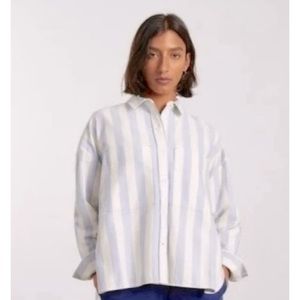 NWT - Everlane Boxy Oxford in blue & white stripe